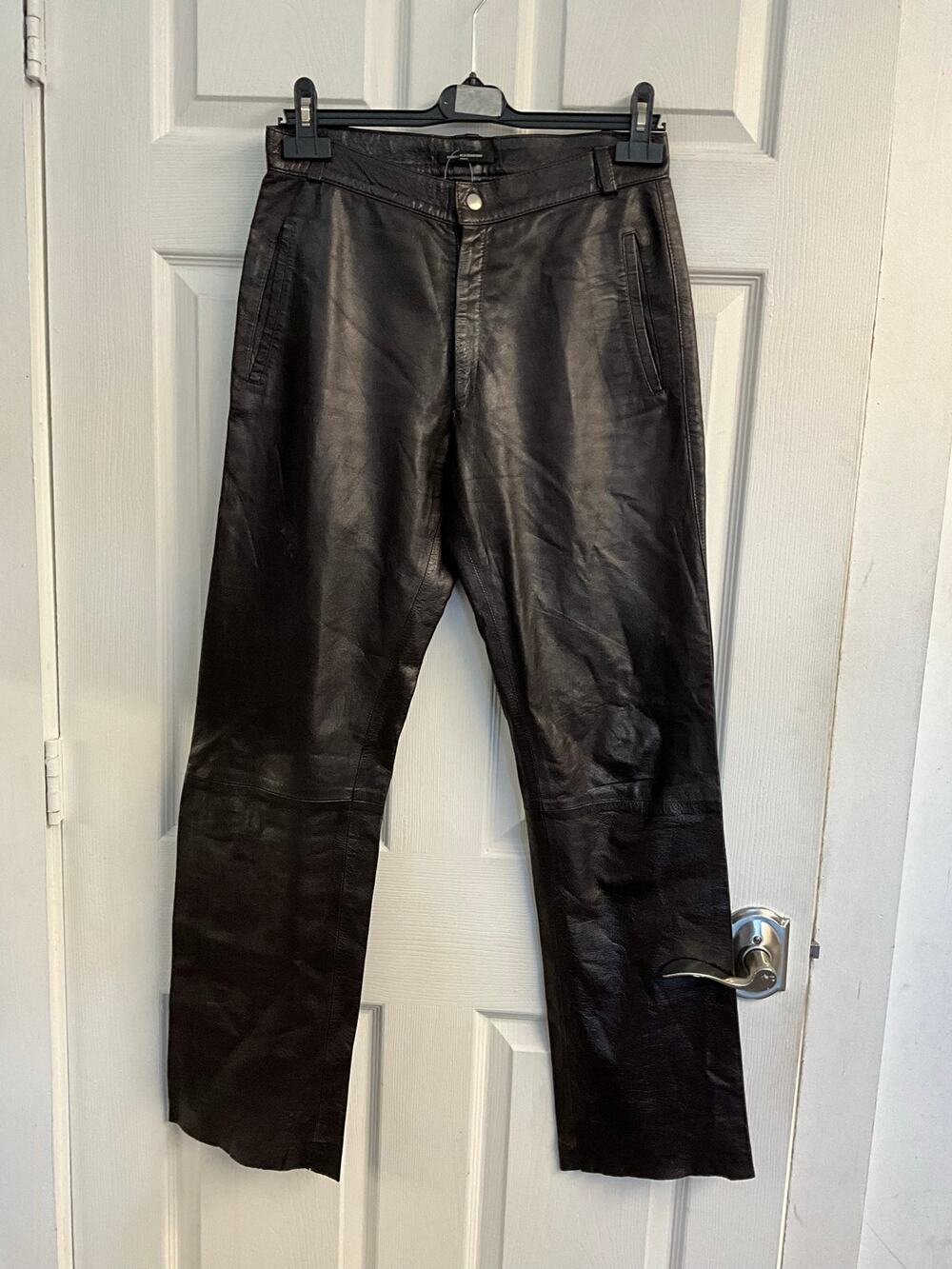 Daniele Alessandrini Italy Brown Leather Pants Trousers